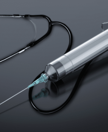 siyah zemin steteskop açık uçlu enjektör