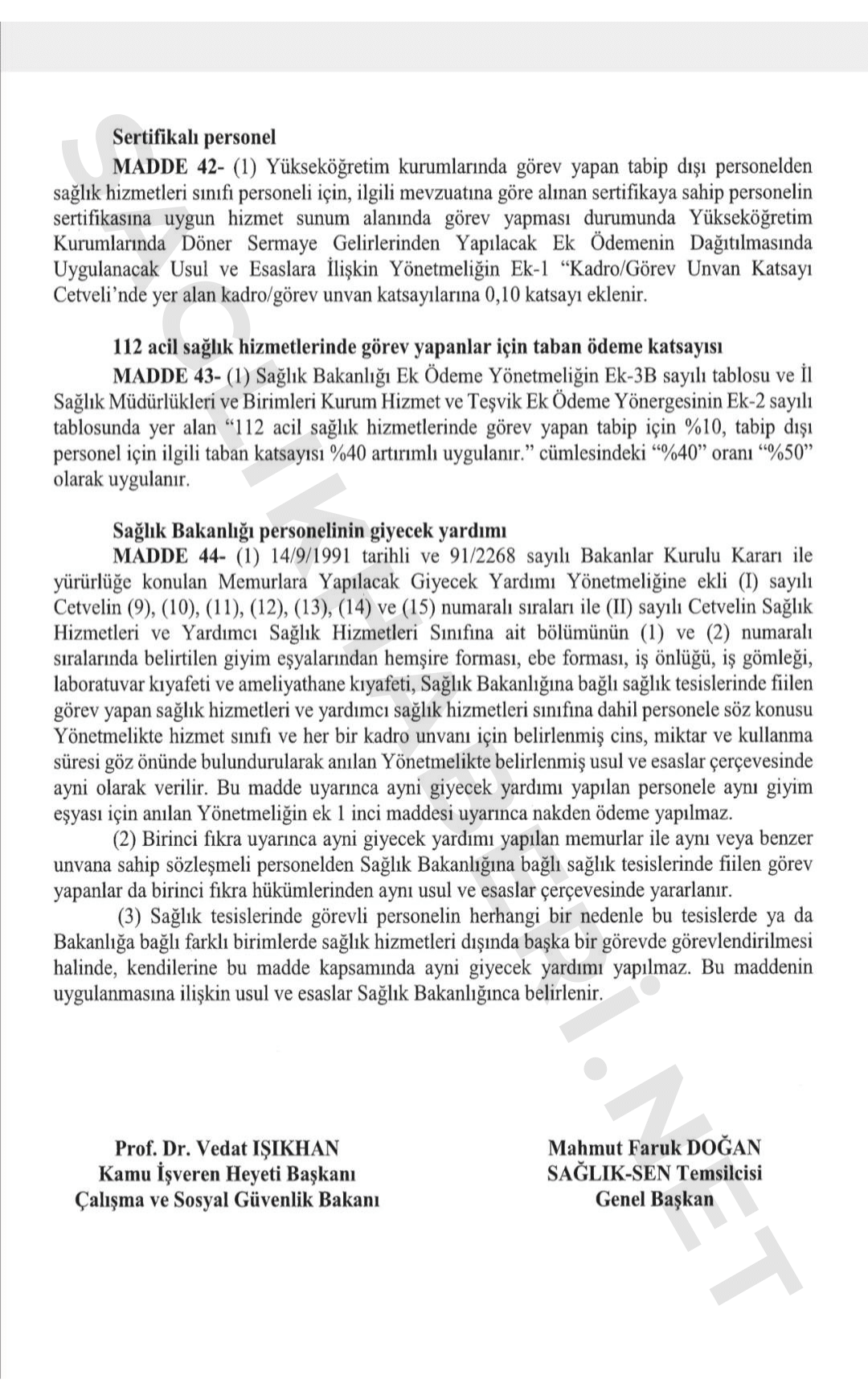 8. Dönem Sağlık ve Sosyal Hizmet Çalışanları için Toplu Sözleşme Tam Metni (resim 27) – saglikhaberi.net