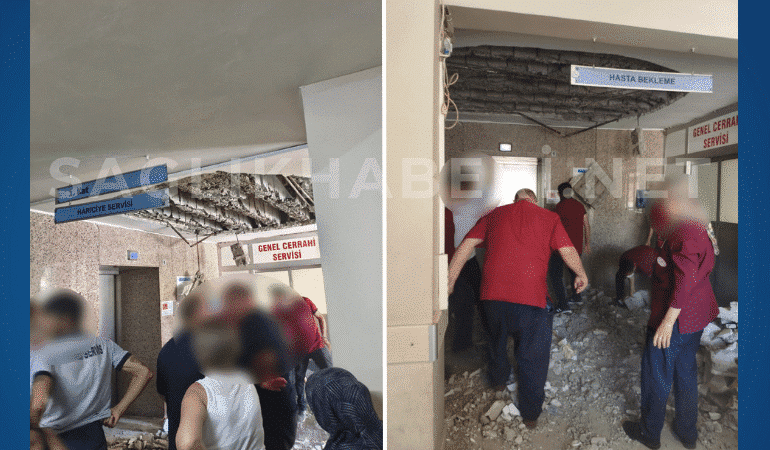 HEP-SEN Uyarmıştı Deprem Sonrası Denizli Devlet Hastanesi’nde Tavan Çöktü!
