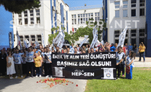 HEP-SEN’den Ege Üniversitesi Hastanesi’nde Güçlü İş Bırakma Eylemi “Emek ve Alın Teri Ölmüştür!”