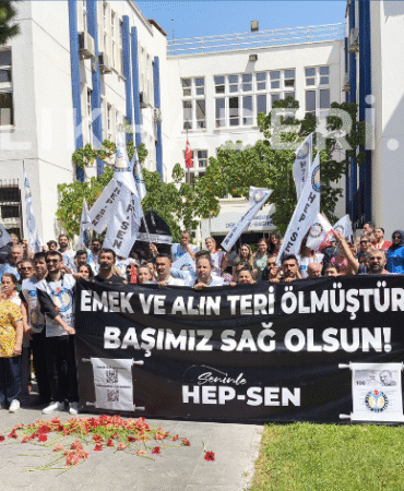 HEP-SEN’den Ege Üniversitesi Hastanesi’nde Güçlü İş Bırakma Eylemi “Emek ve Alın Teri Ölmüştür!”