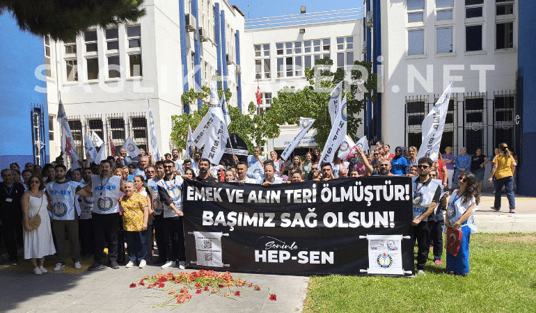 HEP-SEN’den Ege Üniversitesi Hastanesi’nde Güçlü İş Bırakma Eylemi “Emek ve Alın Teri Ölmüştür!”