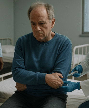 Hastanede Tedavi Altındaki Yaşlı Adam