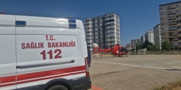 Ambulans helikopter, uyluk kemiği kırılan hasta için havalandı