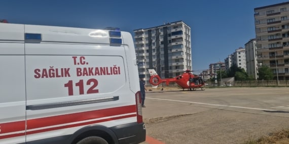 Ambulans helikopter, uyluk kemiği kırılan hasta için havalandı
