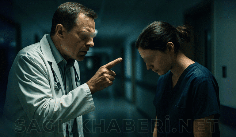 doktor hemşireye kızıyor karanlık tarzda