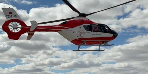 Nevşehir’de hasta bebek, ambulans helikopterle Ankara’ya sevk edildi