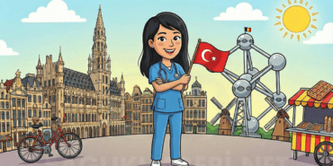 belçikada yaşayan türk hemşire türk bayraklı