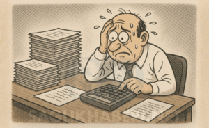 hesap yapan çaresiz memur sh