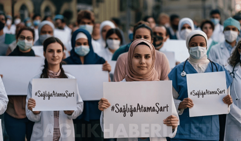 #SağlığaAtamaŞart protesto