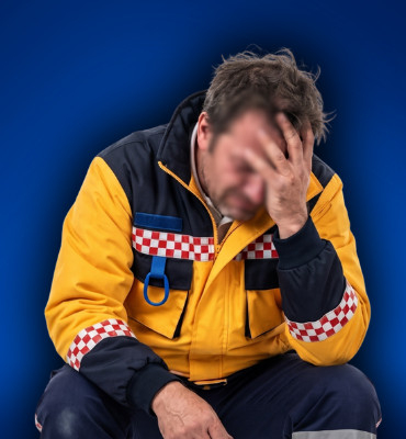 kederli üzgün ambulans şoförü