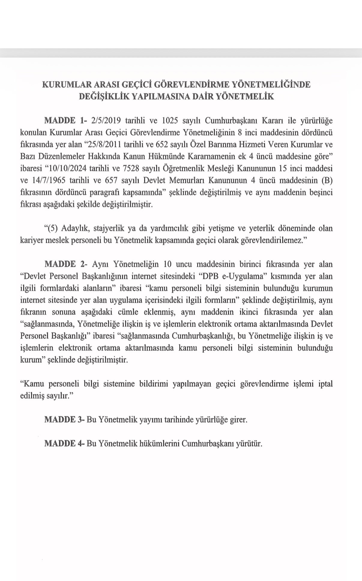 Kurumlar Arası Geçici Görevlendirme Yönetmeliği Değişti: Bildirilmeyen Görevlendirmeler İptal Sayılacak! (resim 1) – saglikhaberi.net